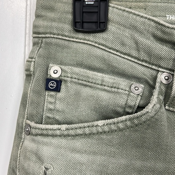 AG Adriano Goldschmied Womens Jeans 25R Dusty Green Ex-Boyfriend Slim Distressed - Picture 4 of 16